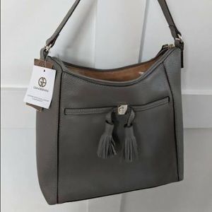 Giani bernini pebble leather tassel hobo handbag